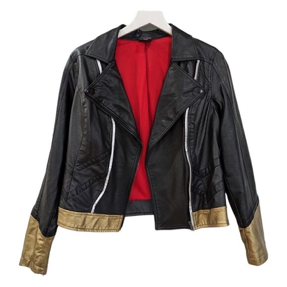 Her Universe Black Widow Women's Moto Jacket Size S-M Gold Cuff - Picture 2 of 8